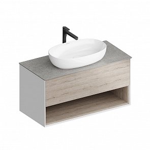 PLB.M.100.1/OAK.O Тумба Plaza Modern/Плаза Модерн подвесная 100 дуб орегон 1 ящик + полка купить в интернет магазине Artisan.ru