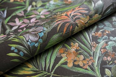 Обои виниловые Джангл мотив, чёрный цветной купить в интернет магазине Artisan.ru