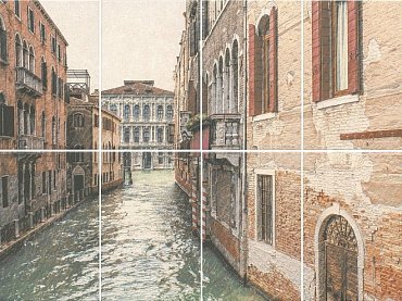 Керамическая плитка Панно Золотой пляж Venezia, панно из 8 частей 20х30 (размер каждой части) 80x60 NT/A190/8x/8262 купить в интернет магазине Artisan.ru