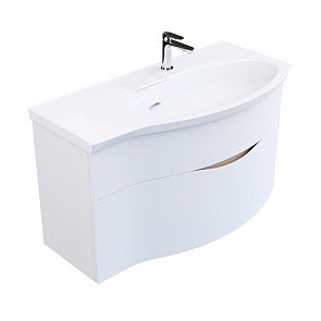RV.100Rh/WHT.M Тумба Riva/Рива 100 см правая, белая матовая купить в интернет магазине Artisan.ru