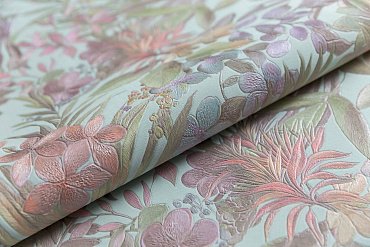 Обои виниловые Джангл мотив, голубой цветной купить в интернет магазине Artisan.ru